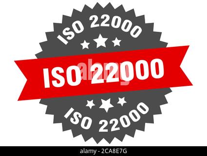 iso 22000 round isolated ribbon label. iso 22000 sign Stock Vector