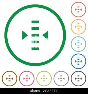 Adjust level flat color icons in round outlines on white background Stock Vector