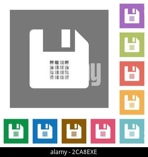 File grid view color flat icons in rounded square frames. Thin and ...