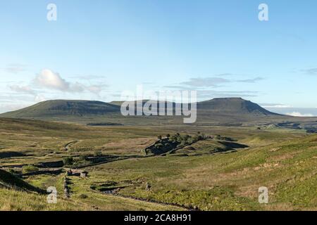 Ingleborough Viewed from the Grain Head Path on Whernside, Yorkshire Dales, UK Stock Photo