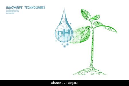 Water pH laboratory analysis chemistry science technology. Plants ecological problem lab data test. Medicine health solution concept vector Stock Vector