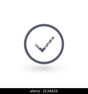 Circle tick mark approved Icon Vector Illustration. Checkmark confirm circle icon button flat for apps and websites symbol, icon checkmark choice Stock Vector