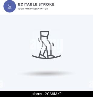 Tightrope Walker icon vector, filled flat sign, solid pictogram isolated on white, logo illustration. Tightrope Walker icon for presentation. Stock Vector