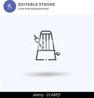 Metronome icon vector, filled flat sign, solid pictogram isolated on white, logo illustration. Metronome icon for presentation. Stock Vector