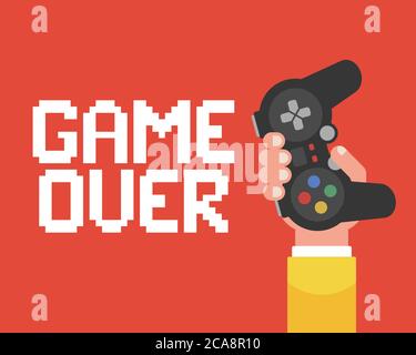 Game over fantastic computer background with glitch noise retro effect ...