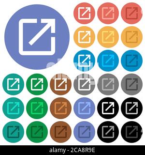 Open in new window multi colored flat icons on round backgrounds. Included white, light and dark icon variations for hover and active status effects, Stock Vector