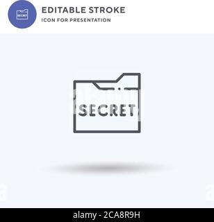 Secret File icon vector, filled flat sign, solid pictogram isolated on white, logo illustration. Secret File icon for presentation. Stock Vector