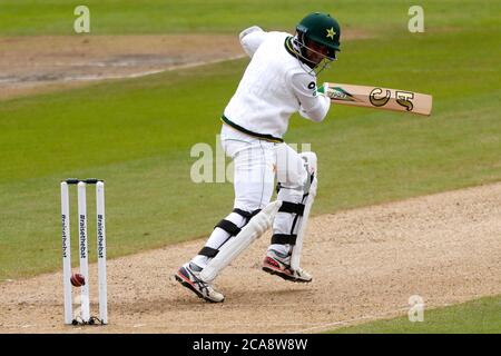 Pakistan's Abid Ali bats during day one of the First Test match at the Emirates Old Trafford, Manchester. Stock Photo