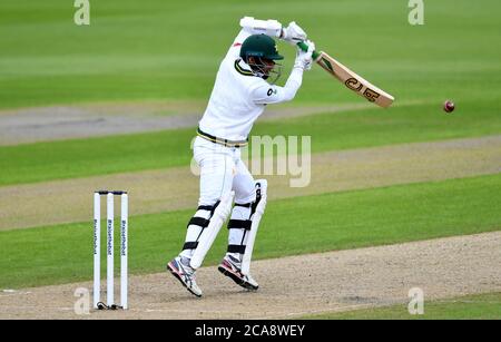 Pakistan's Abid Ali bats during day one of the First Test match at the Emirates Old Trafford, Manchester. Stock Photo