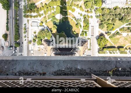 Paris, France. Monday 20 July 2020. Shadow of the Eiffel Tower over Paris. Stock Photo