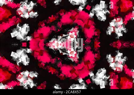 Pink and white Flower leaf Abstract Computer generated Fractal design. Fractals are infinitely complex patterns that are self-similar across different Stock Photo