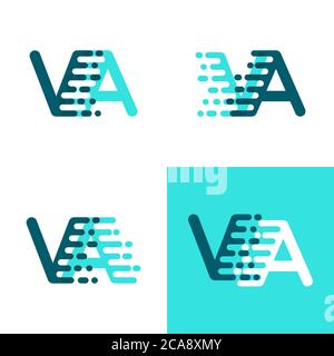 AV letters logo with accent speed in tosca green and dark blue Stock ...