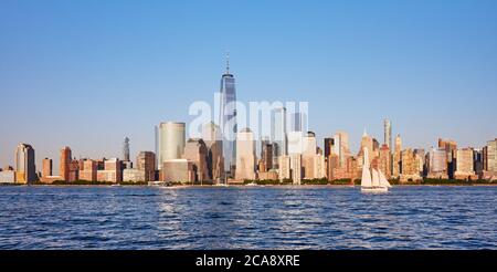 New York City skyline in a beautiful summer afternoon, USA. Stock Photo