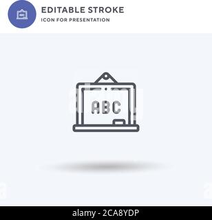 Blackboard icon vector, filled flat sign, solid pictogram isolated on white, logo illustration. Blackboard icon for presentation. Stock Vector