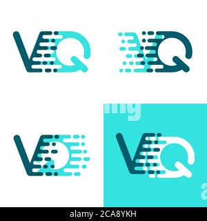 VQ letters logo with accent speed soft pink and soft blue Stock Vector ...