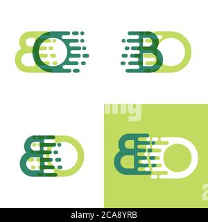 BO letters logo with accent speed in light green and dark green Stock Vector