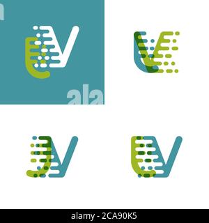 VJ letters logo with accent speed soft pink and soft blue Stock Vector ...