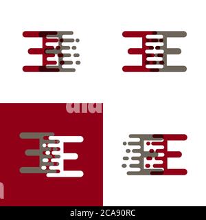 EE letters logo with accent speed in drak red and gray Stock Vector
