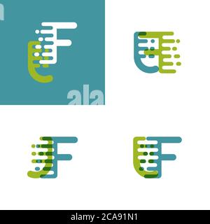 JF letters logo with accent speed in light green and light blue Stock Vector