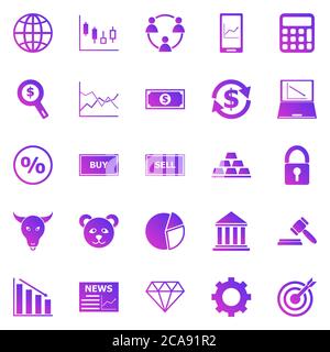 Forex gradient icons on white background, stock vector Stock Vector