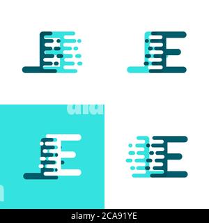 LE letters logo with accent speed in light green and dark green Stock Vector