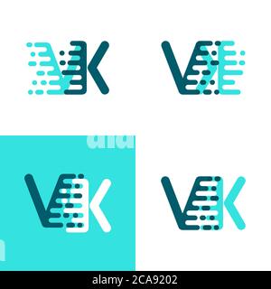 VK letters logo with accent speed soft pink and soft blue Stock Vector ...