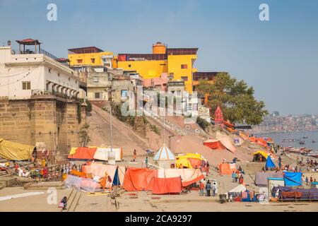 Manikarnika Ghat, Varanasi, Uttar Pradesh, India, Asia Stock Photo