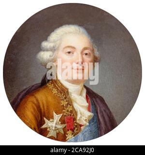 Louis XVI (1754-1793), King of France, portrait miniature by Jean Laurent Mosnier, 1790 Stock Photo