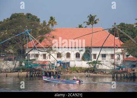 Chinese fishing nets, Fort Kochi, Cochin (Kochi), Kerala, India, Asia Stock Photo