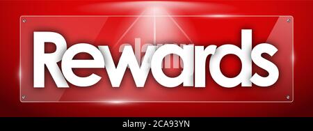 Rewards word in transparent glass shapes Stock Photo