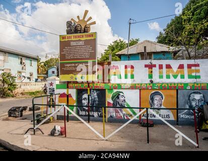 1st Street, Trench Town, Kingston, Saint Andrew Parish, Jamaica, West Indies, Caribbean, Central America Stock Photo