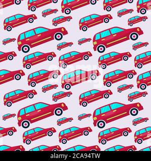 city car seamless pattern vector illustration background Stock Vector