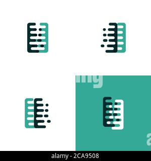 II letters logo with accent speed in light green and dark green Stock Vector