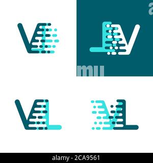 VL letters logo with accent speed soft pink and soft blue Stock Vector ...