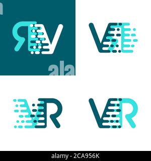 VR letters logo with accent speed soft pink and soft blue Stock Vector ...