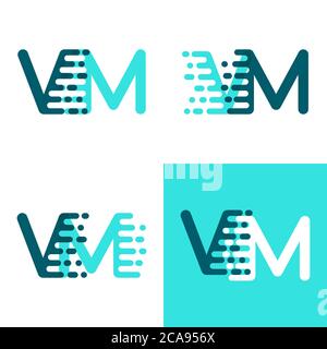 VM letters logo with accent speed soft pink and soft blue Stock Vector ...
