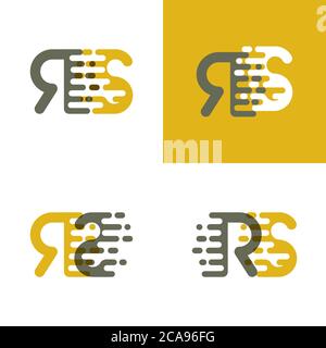 RS letters logo with accent speed in brown and dark yellow Stock Vector