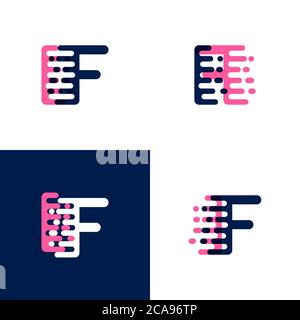FI letters logo with accent speed in pink and drak purple Stock Vector