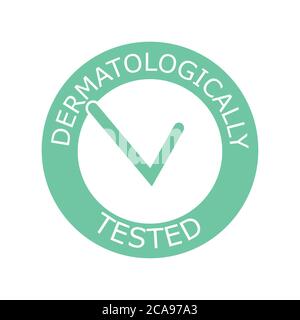 Dermatologically tested vector label with check mark logo. Dermatology ...