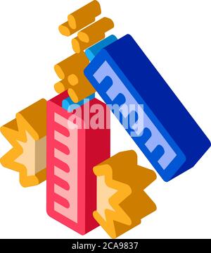 explosive firework isometric icon vector illustration Stock Vector