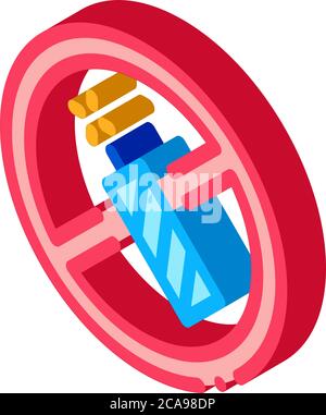 firework crossed out sign isometric icon vector illustration Stock Vector