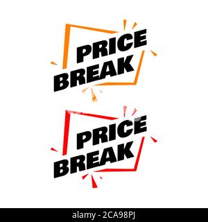 Price Break Events Design Price break stamp vector promotional template illustration on white ...