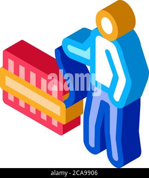 human fire firework isometric icon vector illustration Stock Vector