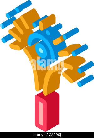 sparkling firework isometric icon vector illustration Stock Vector