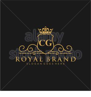 Cg Letter Initial Luxurious Brand Logo Template Stock Vector Image Art Alamy