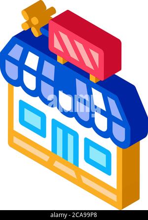 firework shop isometric icon vector illustration Stock Vector