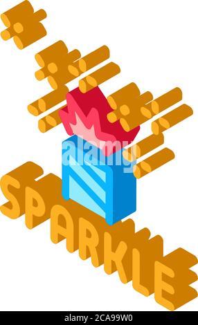 sparkle firework isometric icon vector illustration Stock Vector