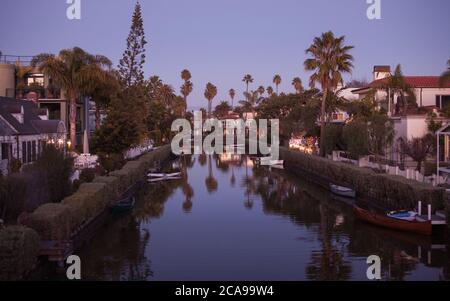 Venice Canal Historic District in Los Angeles Stock Photo