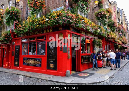 Dublin - August 2019: Temple bar in the day Stock Photo