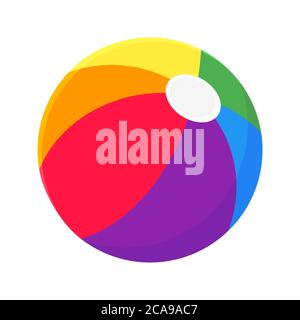 Inflatable bouncing beach ball flat style design vector illustration. Stock Vector